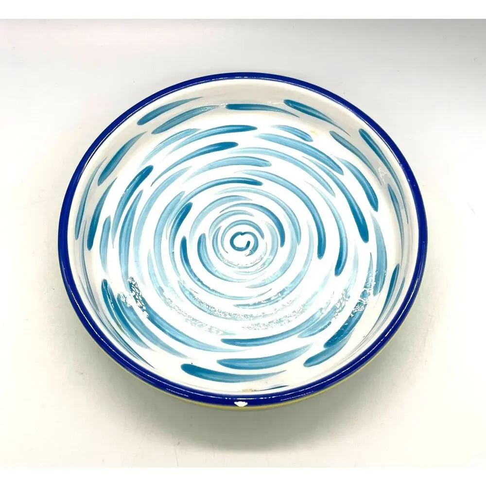 Les Tropiques by Strata Group Shallow Serving Bowl Hand Painted *Paint Chip